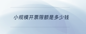 小規模開票限額是多少錢
