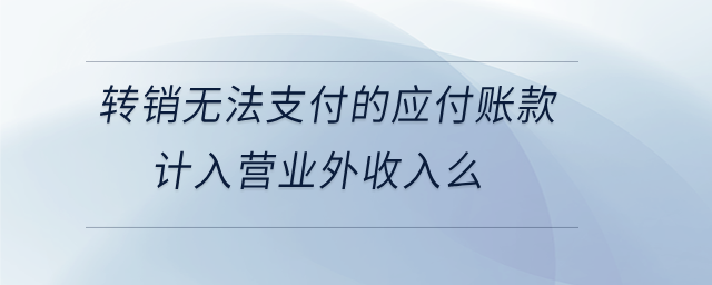 轉銷無法支付的應付賬款計入營業外收入么