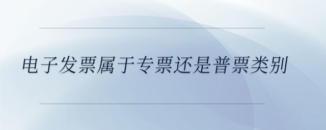 電子發票屬于專票還是普票類別