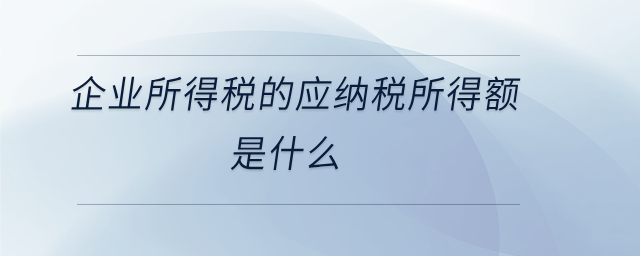 企業(yè)所得稅的應納稅所得額是什么