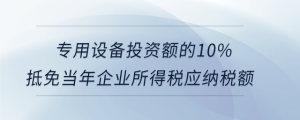 專用設備投資額的10%抵免當年企業所得稅應納稅額