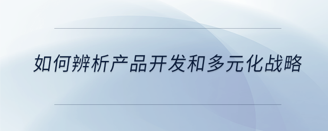 如何辨析產品開發和多元化戰略