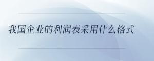 我國企業的利潤表采用什么格式