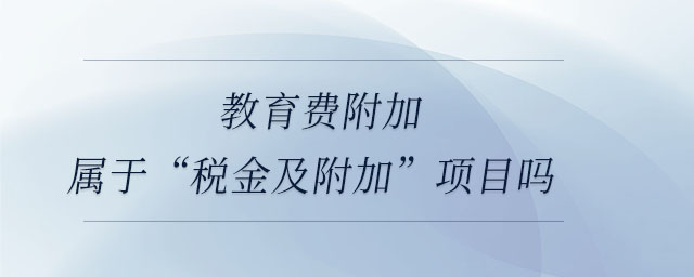 教育費附加屬于“稅金及附加”項目嗎