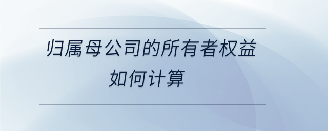 歸屬母公司的所有者權益如何計算