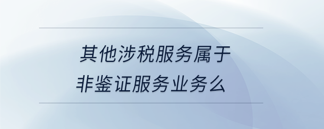 其他涉稅服務(wù)屬于非鑒證服務(wù)業(yè)務(wù)么