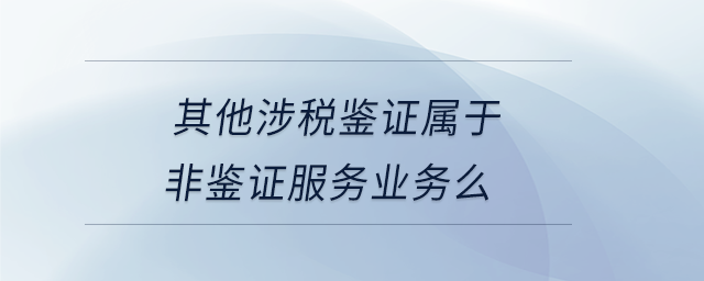 其他涉稅鑒證屬于非鑒證服務業務么