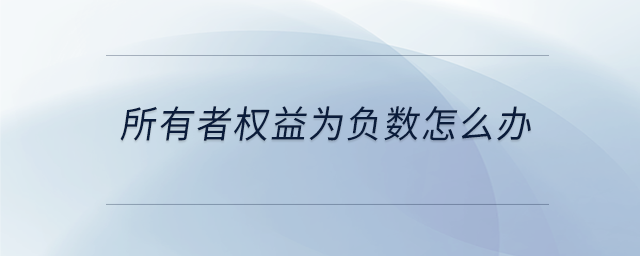 所有者權益為負數怎么辦