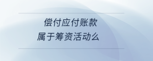 償付應付賬款屬于籌資活動么