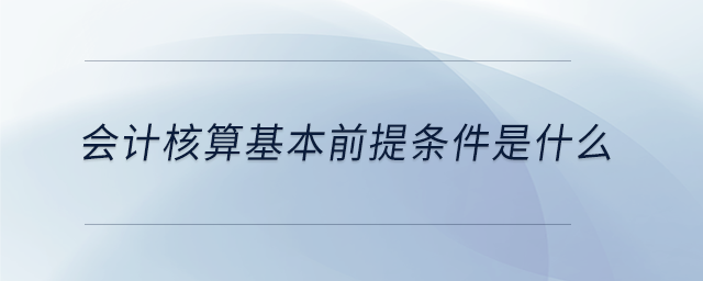 會計核算基本前提條件是什么