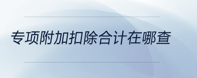 專(zhuān)項(xiàng)附加扣除合計(jì)在哪查