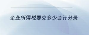 企業(yè)所得稅要交多少會計分錄