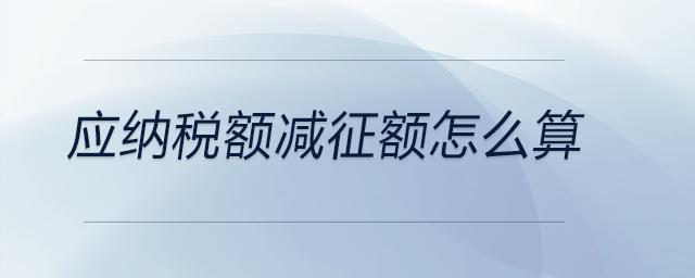 應納稅額減征額怎么算