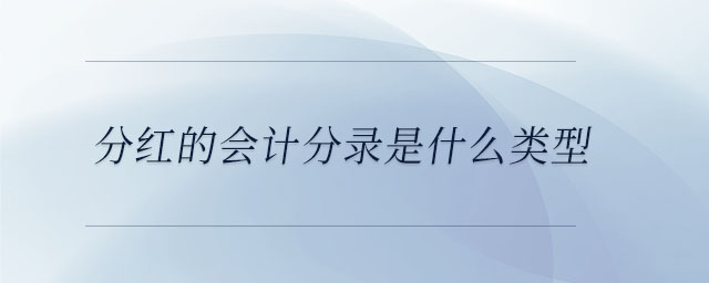 分紅的會計分錄是什么類型