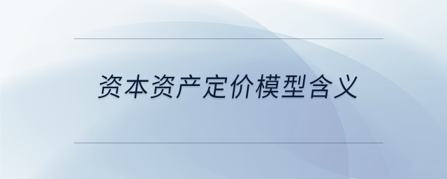 資本資產定價模型含義