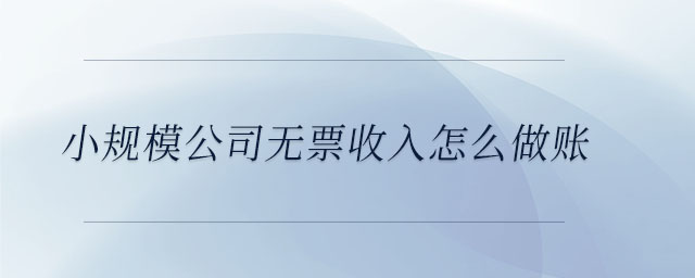小規模公司無票收入怎么做賬