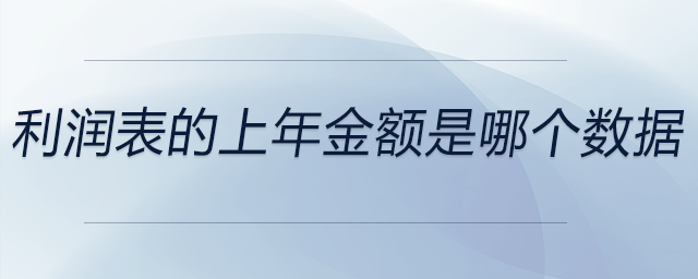 利潤(rùn)表的上年金額是哪個(gè)數(shù)據(jù)