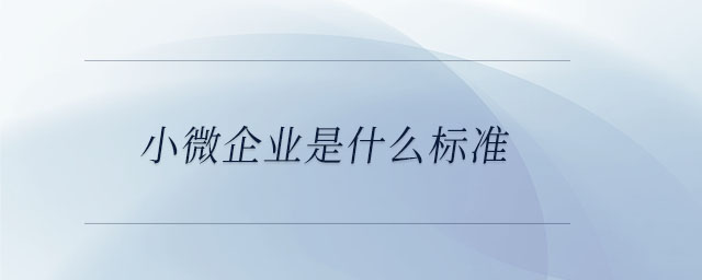 小微企業(yè)是什么標(biāo)準(zhǔn)