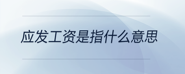應發工資是指什么意思