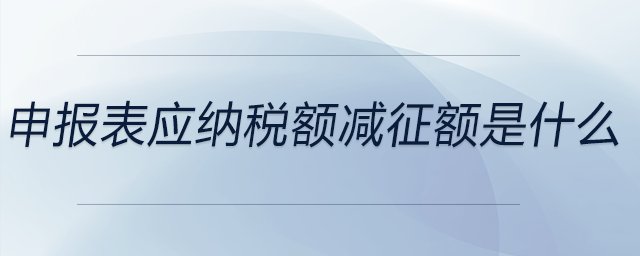 申報(bào)表應(yīng)納稅額減征額是什么