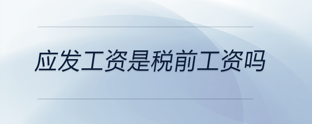 應發工資是稅前工資嗎