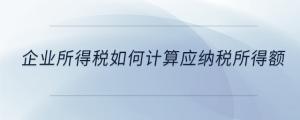 企業所得稅如何計算應納稅所得額