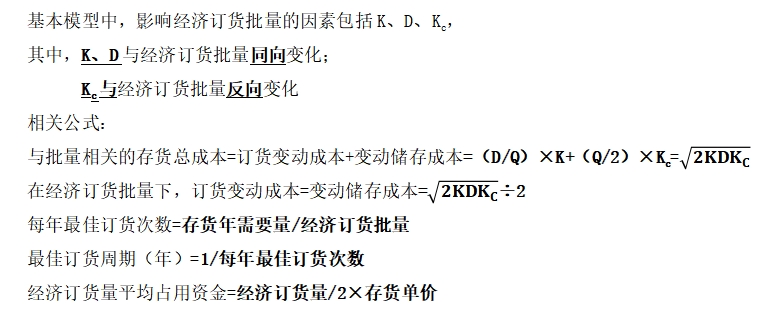 圖片1最優存貨量的確定——2025年中級會計財務管理預習階段考點