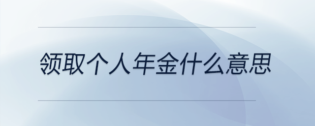 領取個人年金什么意思