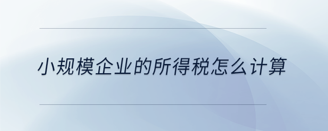 小規模企業的所得稅怎么計算
