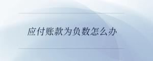 應(yīng)付賬款為負(fù)數(shù)怎么辦