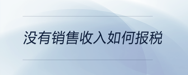 沒(méi)有銷售收入如何報(bào)稅