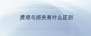 費用與損失有什么區別