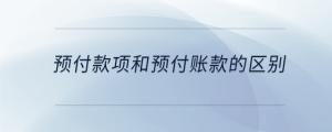 預付款項和預付賬款的區別