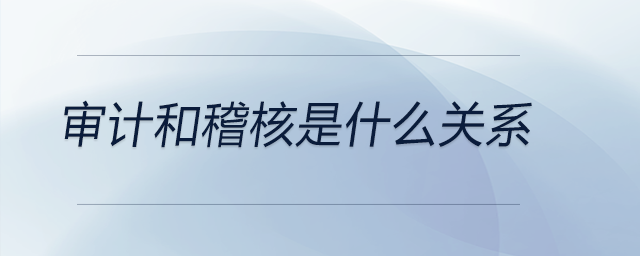 審計和稽核是什么關系