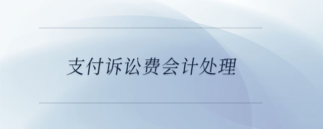 支付訴訟費會計處理