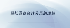 留抵退稅會(huì)計(jì)分錄的理解