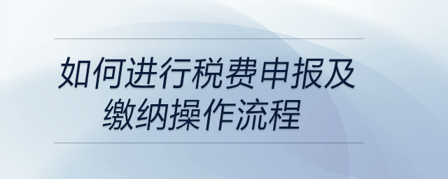 如何進行稅費申報及繳納操作流程