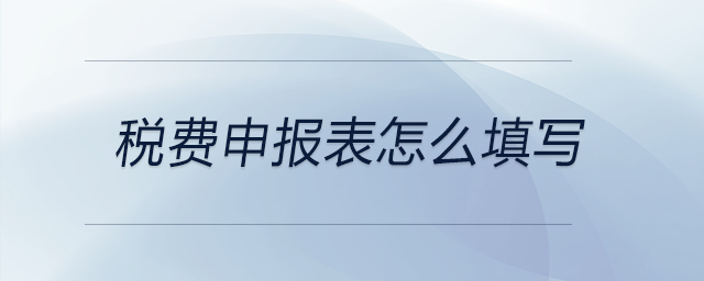 稅費申報表怎么填寫