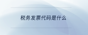 稅務(wù)發(fā)票代碼是什么