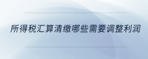 所得稅匯算清繳哪些需要調整利潤