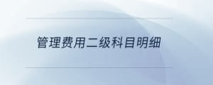  管理費用二級科目明細