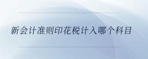 新會計準則印花稅計入哪個科目