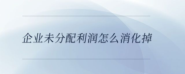 企業未分配利潤怎么消化掉