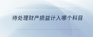 待處理財產損益計入哪個科目