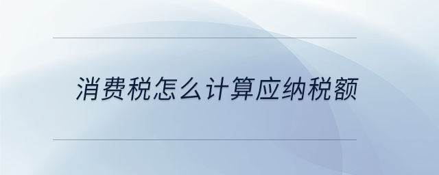 消費稅怎么計算應納稅額