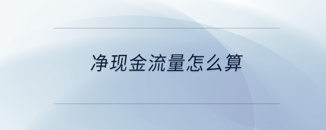 凈現金流量怎么算