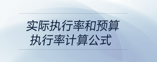 實際執行率和預算執行率計算公式