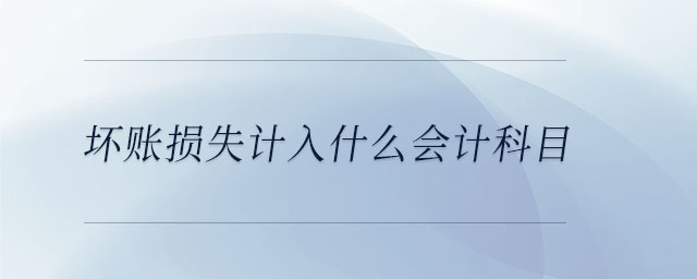 壞賬損失計入什么會計科目