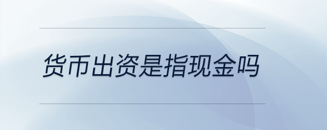 貨幣出資是指現金嗎