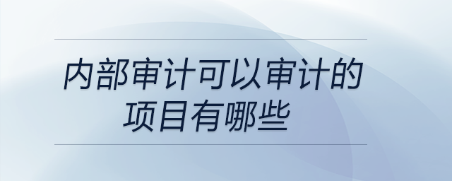 內(nèi)部審計可以審計的項(xiàng)目有哪些